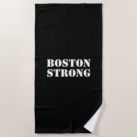 "Boston Strong" schwarz Strandtuch (Vorderseite)