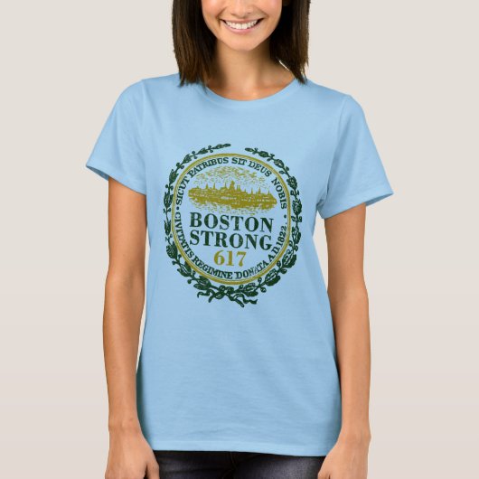 Boston Strong Siegel Grunge T-Shirt (Vorderseite)