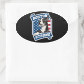 BOSTON STRONG TERRIER OVALER AUFKLEBER (Tasche)