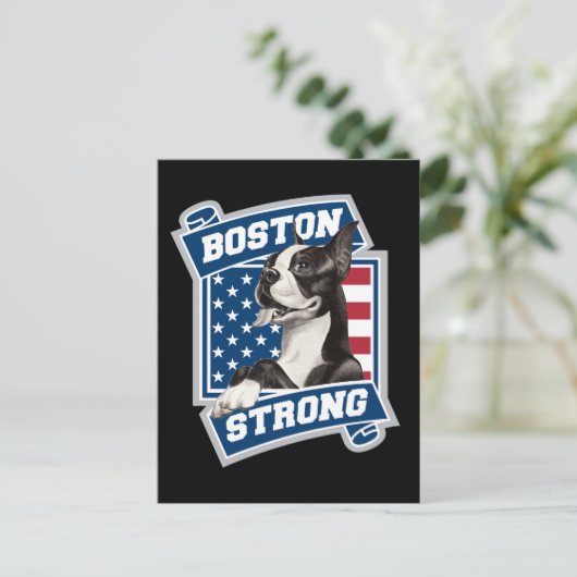 BOSTON STRONG TERRIER POSTKARTE (Stehend Vorderseite)
