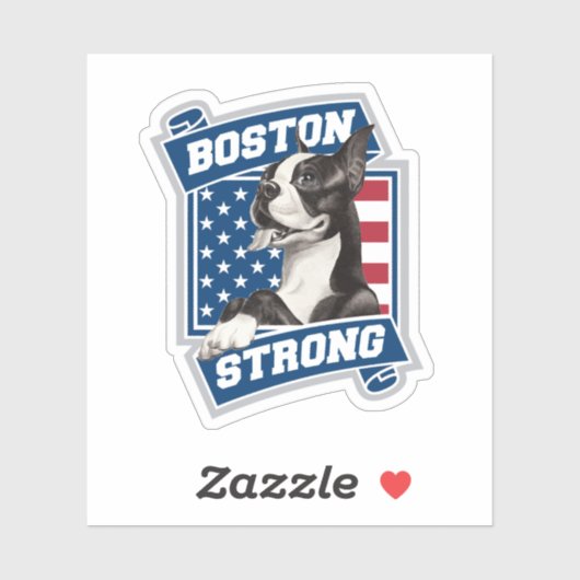 BOSTON STRONG TERRIER WAPPEN AUFKLEBER (Blatt)