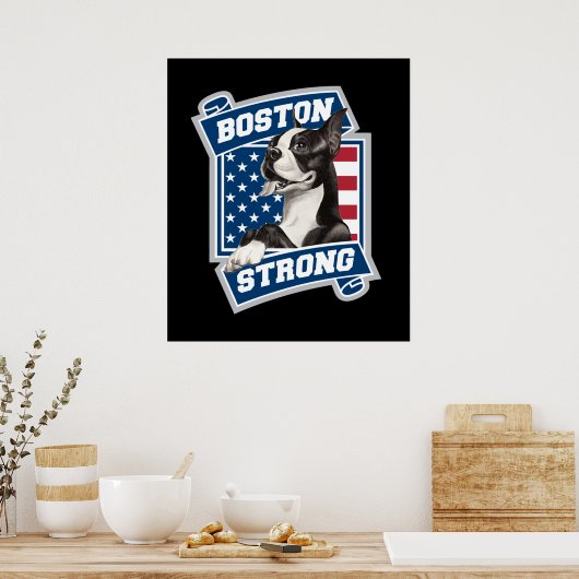 BOSTON STRONG TERRIER WAPPEN POSTER (Küche)