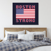 BOSTON STRONG US Stretched Canvas Print Leinwanddruck (Insitu (Schlafzimmer))