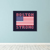 BOSTON STRONG US Stretched Canvas Print Leinwanddruck (Insitu (Holzboden))