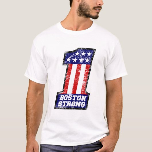 Boston Strong WE are ONE Grunge Style T-Shirt (Vorderseite)