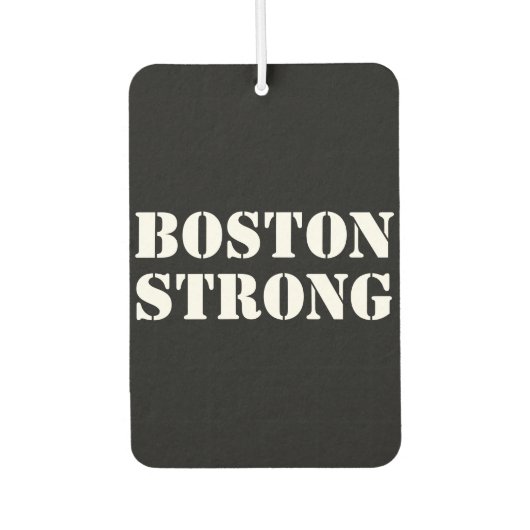 "Boston Strong" weißes schwarzes Auto Autolufterfrischer (Vorderseite)