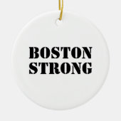 Boston Strong white and black Christmas Keramik Ornament (Vorne)