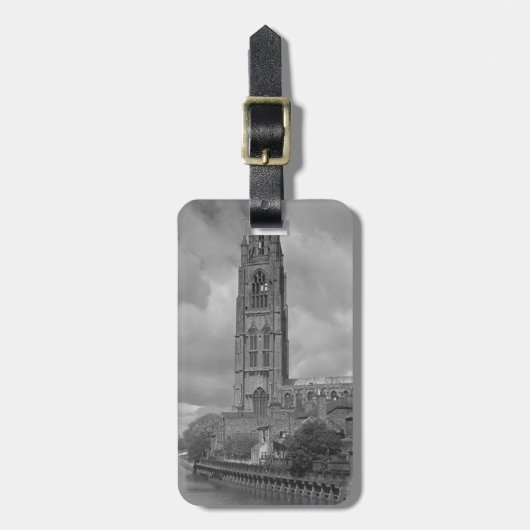 Boston-Stumpf und Fluss Welland, Lincolnshire Gepäckanhänger (Vorderseite vertikal)