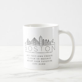 Boston Stylized Skyline | Benutzerdefinierter Slog Kaffeetasse