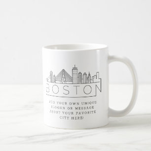 Boston Stylized Skyline   Benutzerdefinierter Slog Kaffeetasse