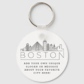 Boston Stylized Skyline | Benutzerdefinierter Slog Schlüsselanhänger (Vorderseite)