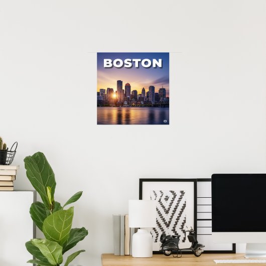 Boston Sunset Poster (Heimbüro)