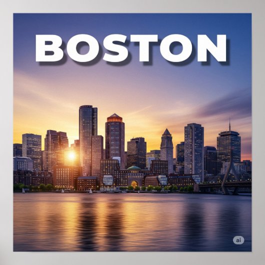 Boston Sunset Poster (Vorne)