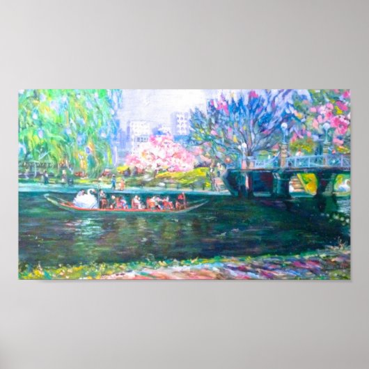 Boston Swan Boat Painting Poster (Vorne)
