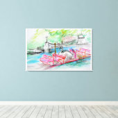 Boston Swan Boat Sketch Leinwanddruck (Insitu (Holzboden))