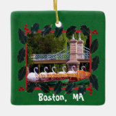 Boston Swan Boats - Gute Ferien Keramikornament (Vorderseite)