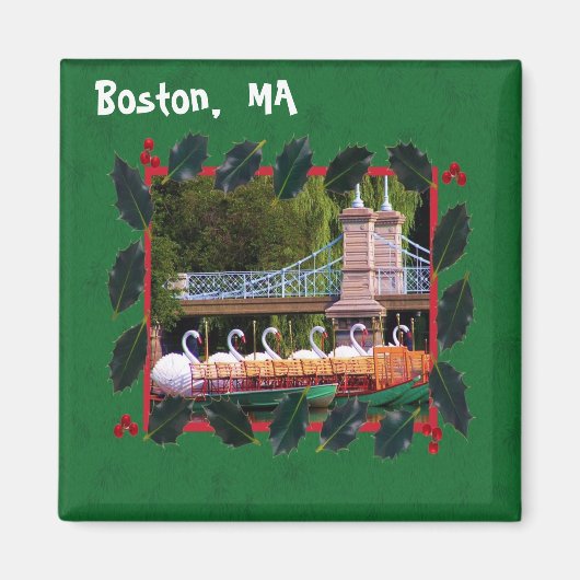 Boston Swan Boats - Gute Ferien Magnet (Vorne)