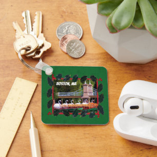 Boston Swan Boats - Happy Holidays Schlüsselanhäng Schlüsselanhänger