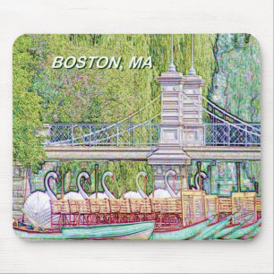 Boston Swan Boats in Pencil and Ink Filter Mousepad