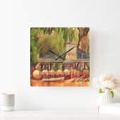 Boston Swan Boats Summer Filter Quadratische Wanduhr (Zuhause)
