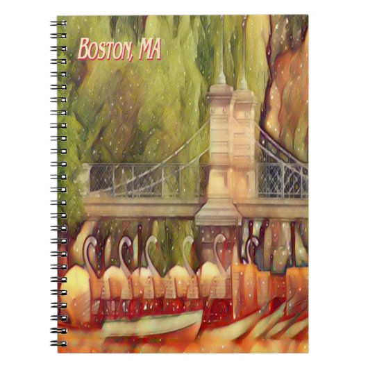 Boston Swan Boats Summer Notizblock (Vorderseite)