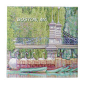 Boston Swan Boote in Bleistift- und Tintenfilter Fliese (Vorderseite)