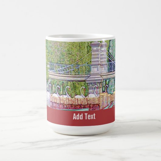 Boston Swan Boote in Bleistift- und Tintenfilter Kaffeetasse (Mittel)