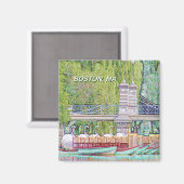 Boston Swan Boote in Bleistift- und Tintenfilter Magnet (Vorderseite/Rückseite)