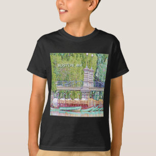 Boston Swan Boote in Bleistift- und Tintenfilter T-Shirt