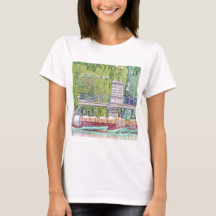 Boston Swan Boote in Bleistift- und Tintenfilter T-Shirt