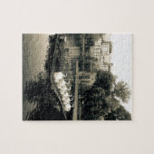 Boston Swan Boote in Schwarz und Weiß Puzzle (Horizontal)