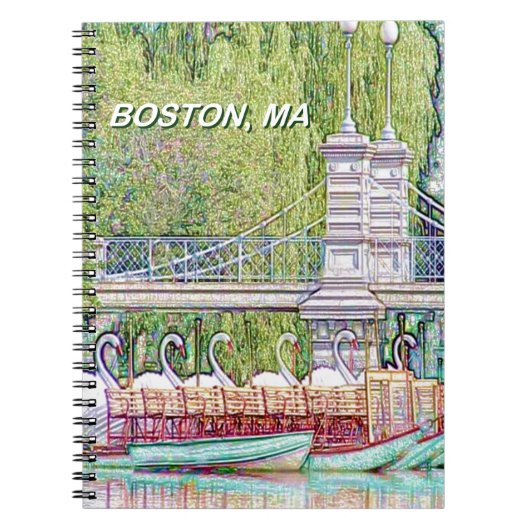 Boston Swan Boote in Stift und Tinte Notizblock (Vorderseite)