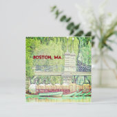 Boston Swan Boote in Stift und Tintenkarte (Stehend Vorderseite)