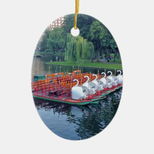 Boston Swan Boote Keramik Ornament (Vorne)