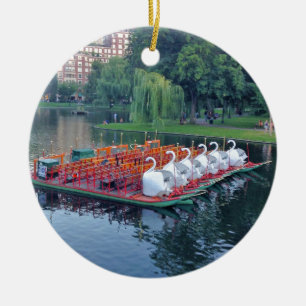 Boston Swan Boote Keramikornament