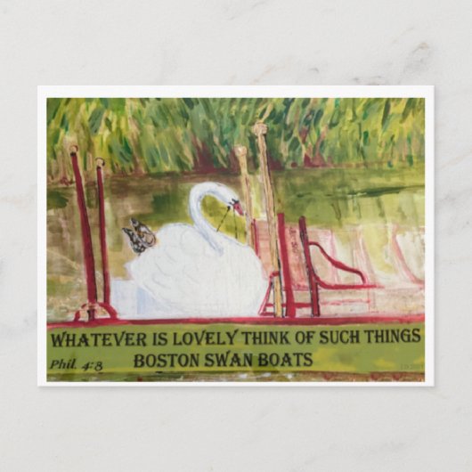 Boston Swanboat Postcard Postkarte (Vorderseite)