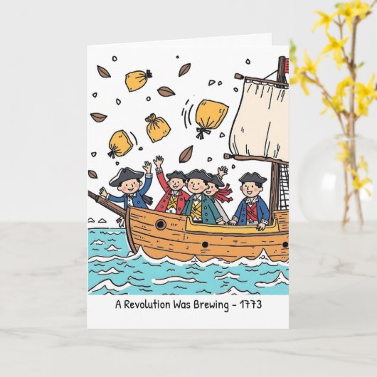 Boston Tea Party Day Funny a Revolution brauen Karte (Gelbe Blume)