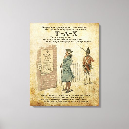 Boston Tea Party Patriotische Ode auf Leinwand (Vorderseite)