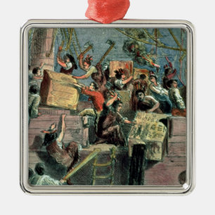 Boston-Tee-Party, am 16. Dezember 1773 Silbernes Ornament