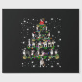 Boston Terrie Weihnachtsbaum abgedeckt durch Flash Geschenkpapier (Flach)