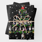 Boston Terrie Weihnachtsbaum abgedeckt durch Flash Geschenkpapier Set (Beispiel)