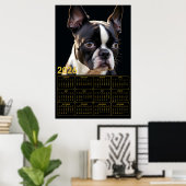 Boston Terrier 2026 Kalender Poster (Heimbüro)