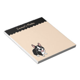Boston Terrier 5.5" x 6" Benutzerdefinierter Notep Notizblock