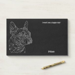 Boston Terrier Abstrakt Art Dog Name Post-it Klebezettel