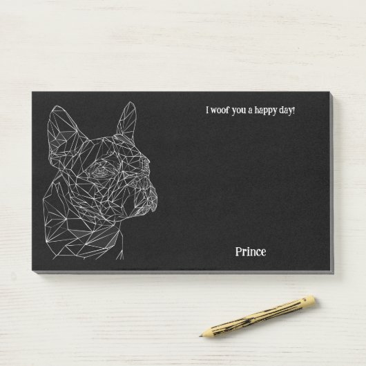 Boston Terrier Abstrakt Art Dog Name Post-it Klebezettel (Auf Schreibtisch)