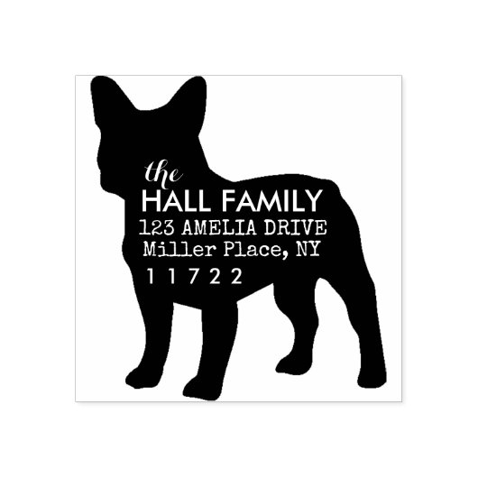 Boston Terrier Address Briefmarke Gummistempel (Prägung)