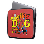 Boston Terrier Agility Laptopschutzhülle (Vorderseite Links)