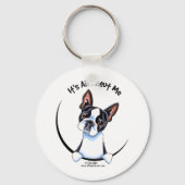 Boston Terrier alles über mich Schlüsselanhänger (Vorderseite)