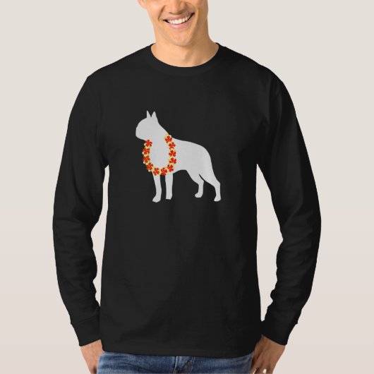 Boston Terrier Aloha Hawaiian Lei Dog T-Shirt (Vorderseite)