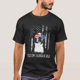 Boston Terrier American Flag 4. Juli Hund T-Shirt